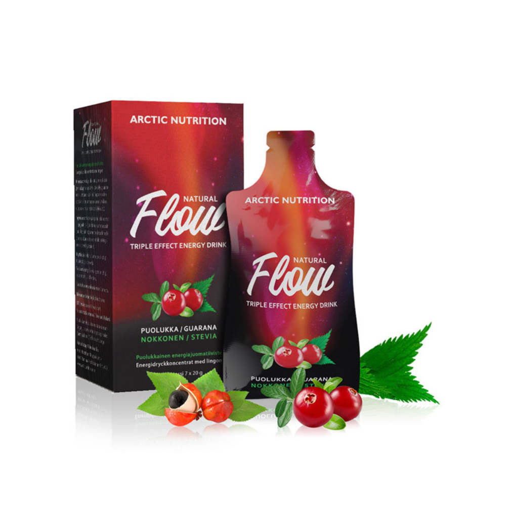 Soluni Flow-energiajuoma – Puolukka 7 x 20 g