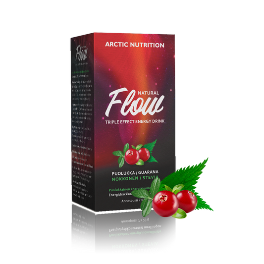 Soluni Flow-energiajuoma – Puolukka 7 x 20 g